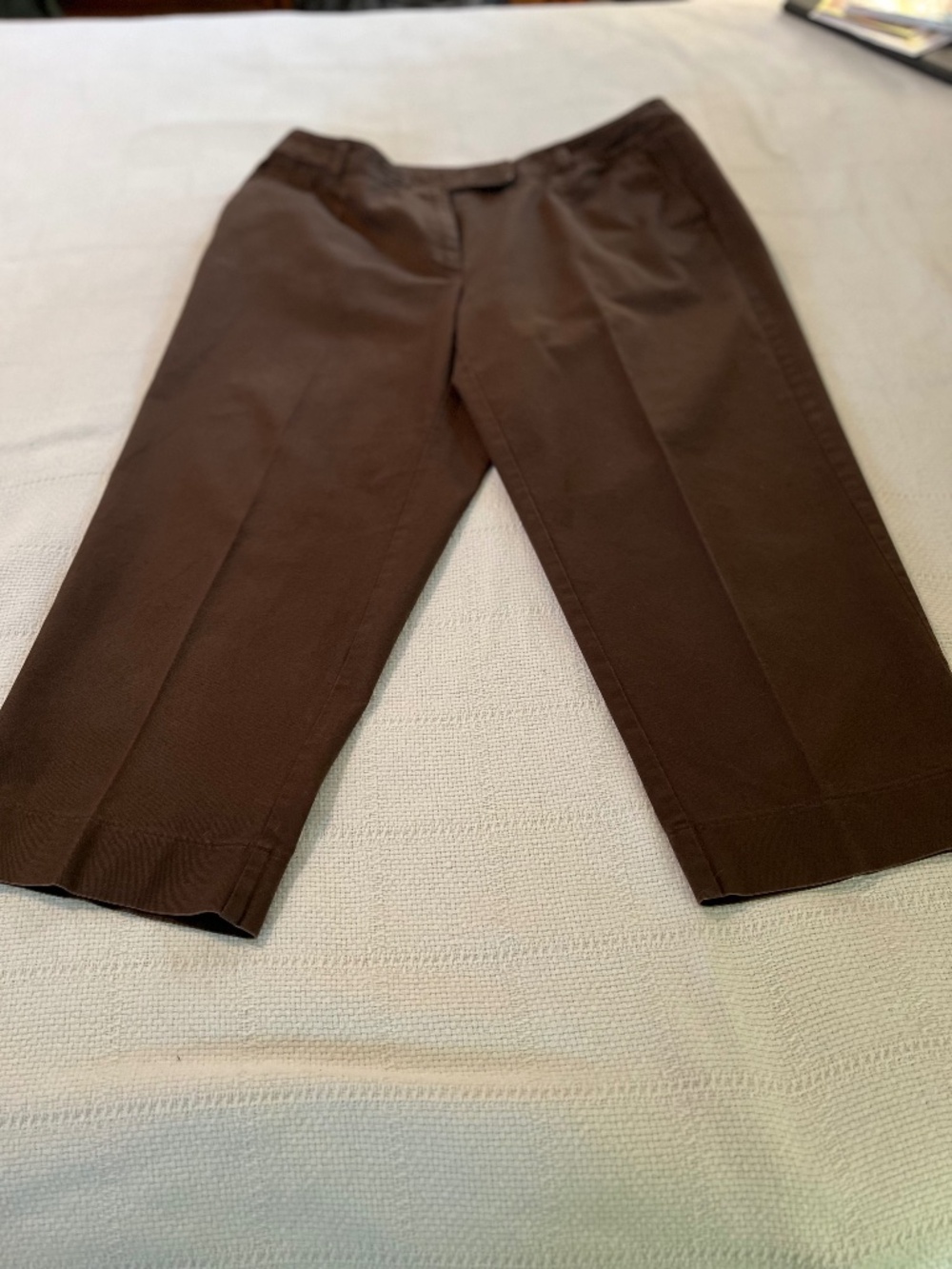 Talbots Brown Cropped Pants 14W Classic Stretch Capri